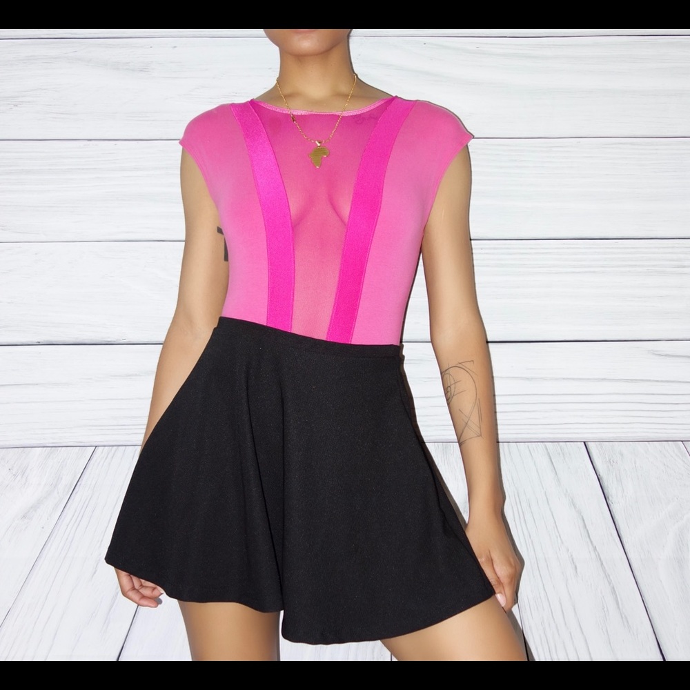 American Apparel Sheer v neck Bodysuit